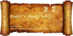 Madár Renátó névjegykártya